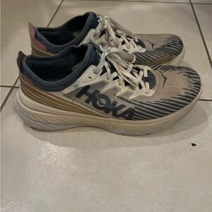 Hoka Carbon X-SPE Beige and blue mens sneakers